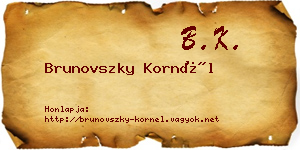 Brunovszky Kornél névjegykártya